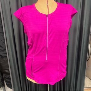Athleta Pink Ribbed Relaxed Workout T-Shirt C